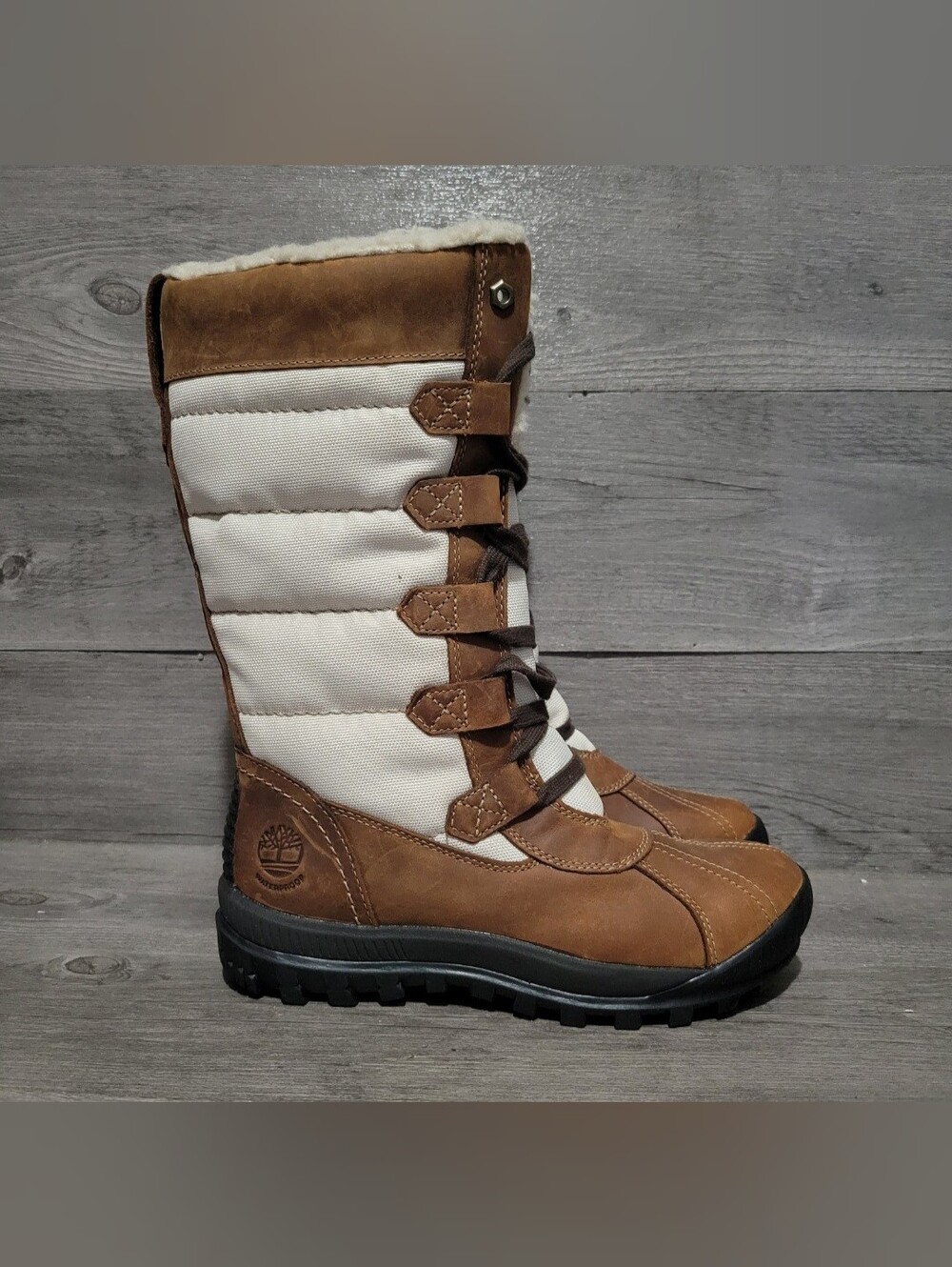 Timberland Mt. Hayes Tall Womens Size 6 Brown Waterproof Boots